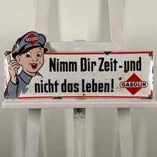 Gasolin Enamel Sign - 53x24cm (20.9x9.4") - Big Gas Vintage Iron Wall Decoration