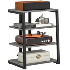 HOMCOM HiFi Rack Stand w/ 4-Tier Record Player Stand Dark Grey
