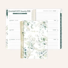 bloom daily planners 2026 Soft Cover Planner, 4" x 6", Eucalyptus, White