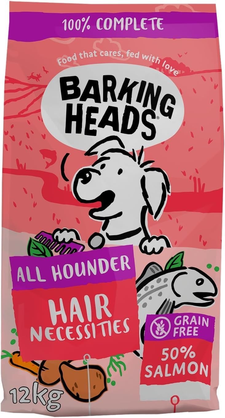 Barking Heads Complete Dry Dog Food 12kg - Adult All Hounder Hair Necessities S