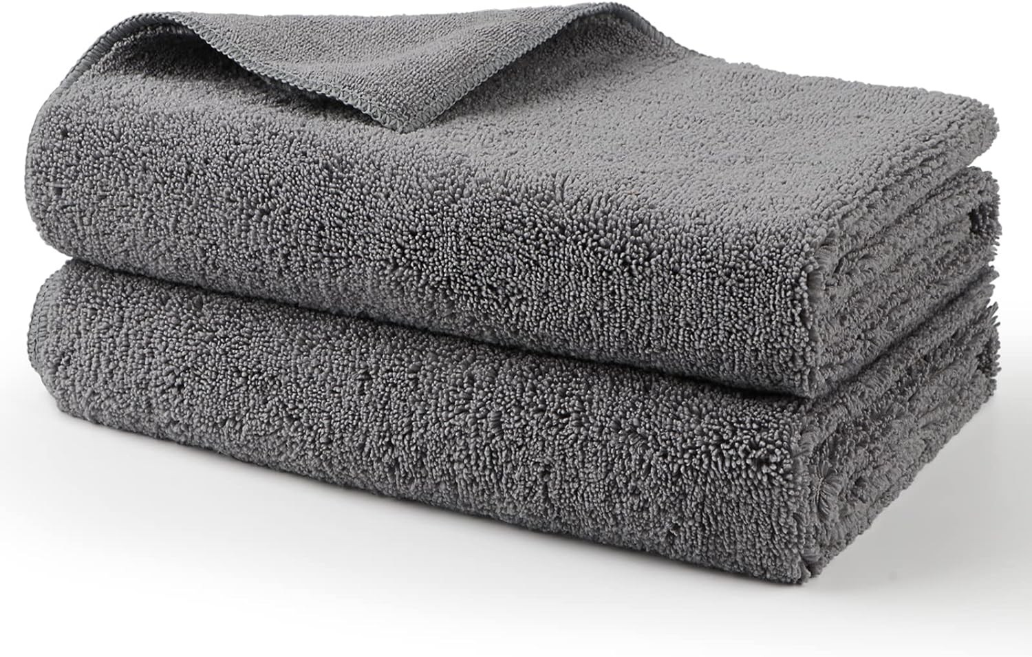 HOMEXCEL Large Microfiber Car Drying Towels 2-Pack Grey