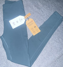 Avalanche Women s Solid Blue Ankle Leggings, Regular Size XS