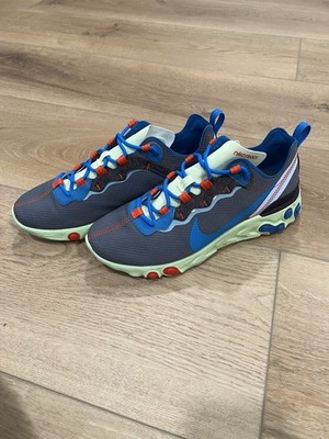 Nike React Element 55 Men's Running Shoes Mesh Blue Gray Red White