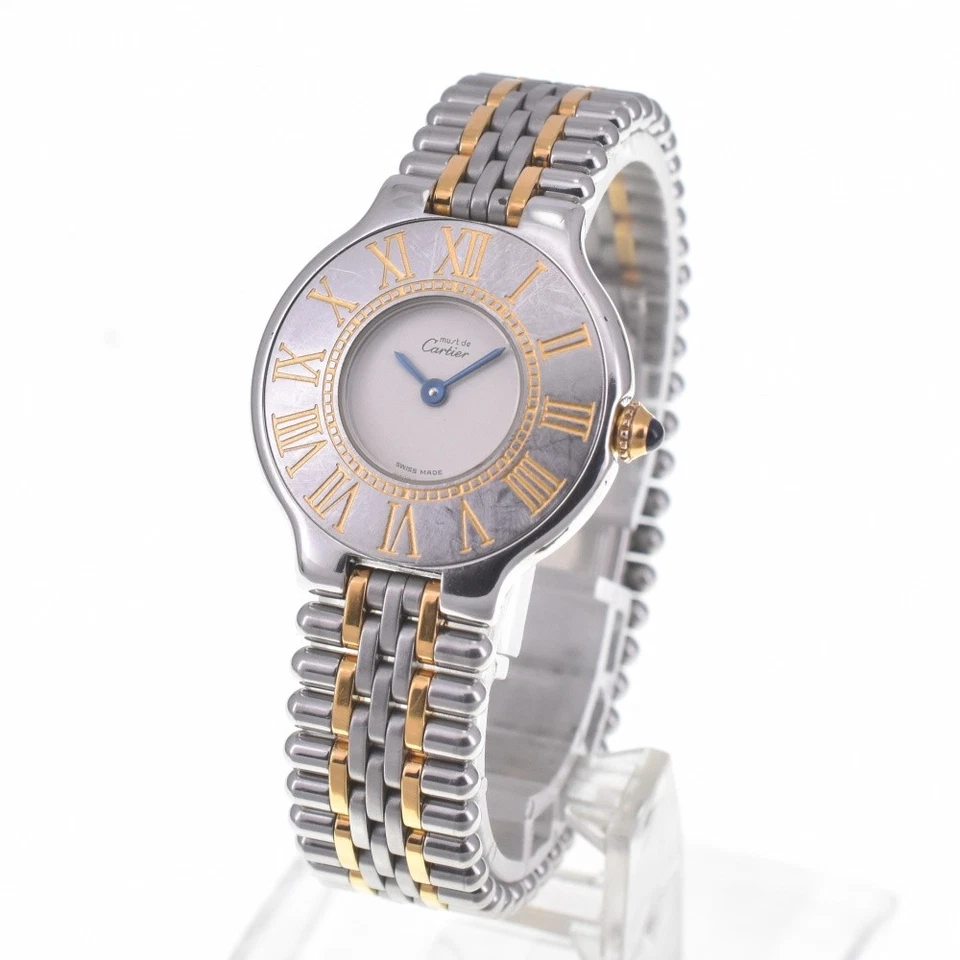 Reloj para dama CARTIER Must21 W10051F4 SS/GP esfera marfil Q#141165 descuento Foto 2 de 4