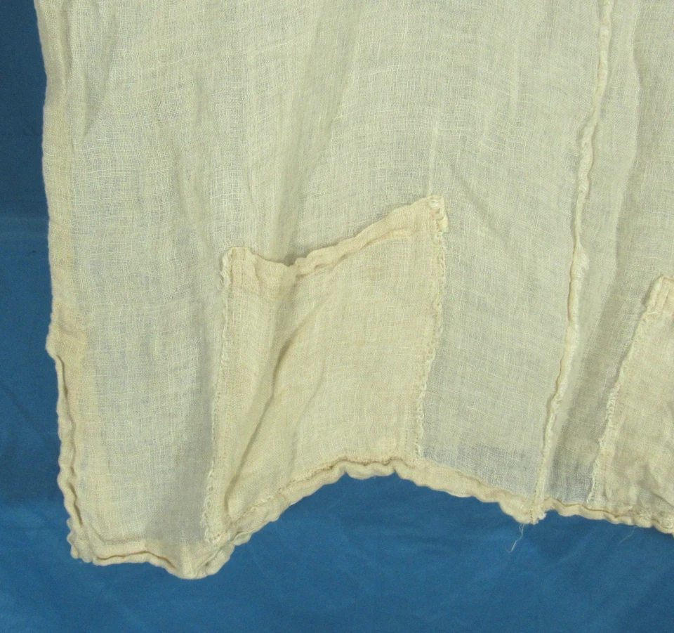 Blusa/Top LA FIXSUN Fino LINO Beige HOMBRO CAÍDO Bolsillos LAGENLOOK Talla M Foto 4 de 4