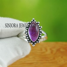 Amethyst Gemstone 925 sterling silver Handmade Gift Ring US size 5 to 13