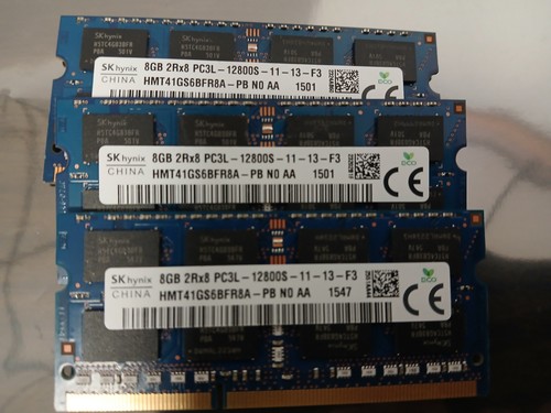 Laptop 8x 8 GB DDR3 RAM Sticks SO-DIMM Low Voltage PC3L 12800S 204 Pin - Picture 4 of 5