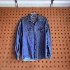Vintage Stetson Denim Western Shirt Snap Button Long Sleeve Men’s Large