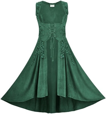 Holy Clothing Tauriel Maxi Overdress, Large Green Renaissance Cosplay Ren Faire 