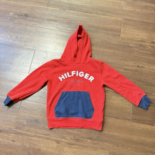 Tommy Hilfiger Boys Colorblock Pullover Hoodie Size 6 Fleece Logo Pocket