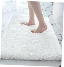 Small Bathroom Rugs 17x24 Non Slip White Fluffy Bath Mat for Bathroom Floor