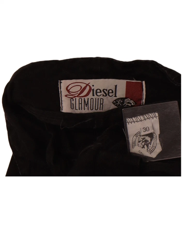 Pantalones Cortos Chinos DIESEL Mujer Cintura Alta Pegados W30 Medianos Negros Algodón DI17 Foto 3 de 3