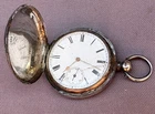 Antique WALTHAM Fob POCKET WATCH, Sterling SILVER Case, Hallmarks - AS FOUND