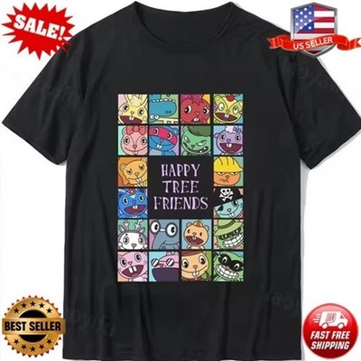 Funny Happy Tree Friends Cartoon Graphic Tee Unisex Cotton T-Shirt S-5XL