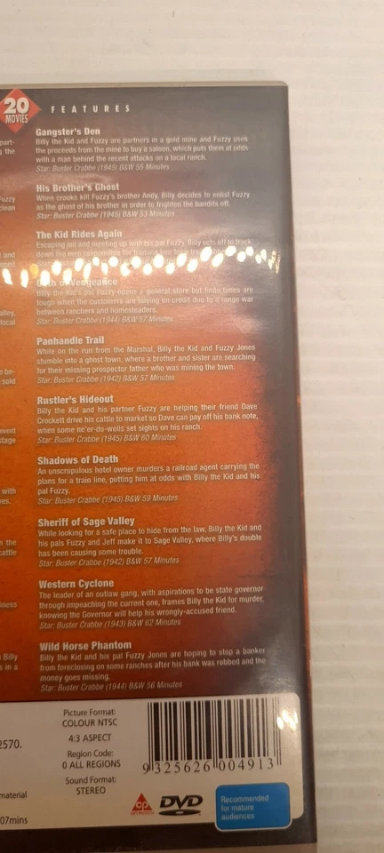 Billy The Kid - Classic Features 20 Movies (DVD, 2011, 4 Discs) Buster Crabbe - Image 4 of 4