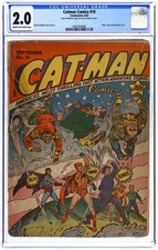 Catman Comics  19 CGC 2.0 1943 0291454006