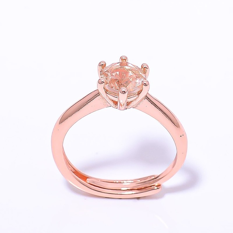 Morganite Quartz Rose Gold Plated Ring s.Adjst RC381-12_3