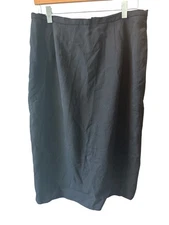 Vintage Field Manor Modern Classics Sz 14 Black Wool Lined Pencil Skirt Office