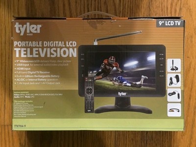 NIB Portable 9  TV LCD Monitor Rechargeable Battery Powered HD-TV, USB, SD Card