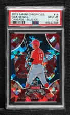 2019 Chronicles Crusade Blue Ice Prizm 46/99 Nick Senzel #14 PSA 10 GEM MT 07b3