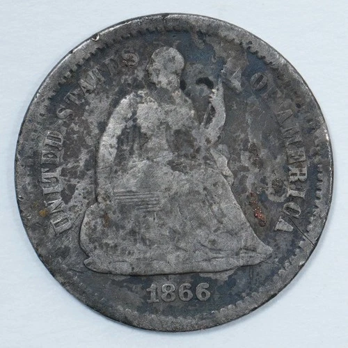 1866-S Seated Liberty Half Dime — photo from the most recent tracked eBay sale