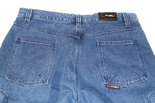 VTG FUBU Cargo Jeans Men's 38x34 Blue Denim Carpenter Baggy 90s Hip Hop