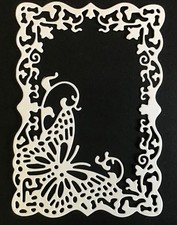 Butterfly frame die cut embellishments 6 pcs 3-7/8" x 2-3/4” Scrapbook Cards