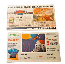 2 BIGLIETTI LOTTERIA NAZIONALE ITALIA 1996-1997- ESTRAZIONE 6 GENNAIO 1997-1998-