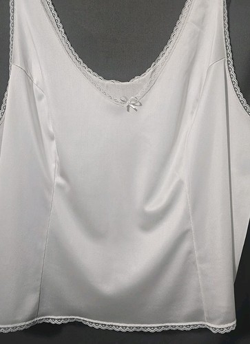 3XL White Nylon Camisole Cami Tank Top Bust 48" - Picture 2 of 16