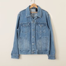 Vintage 90s DKNY Jeans Mens XL Western Blue Denim Trucker Jacket