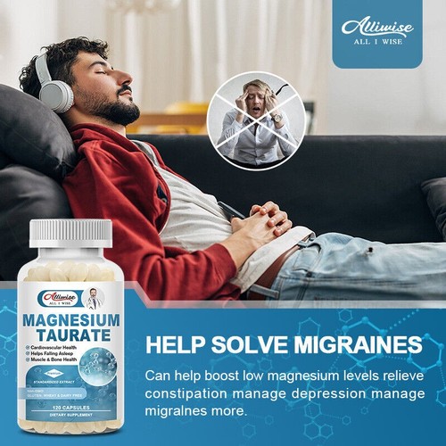 Magnesium Taurate 700mg Cardiovascular Health, Reduces Anxiety,Digestive Health - Picture 4 of 7