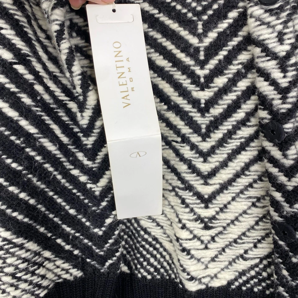 Valentino Roma NUEVO STOCK ANTIGUO Lana Angora Chevron Suéter Cárdigan 42 10 DEFECTOS Foto 4 de 4