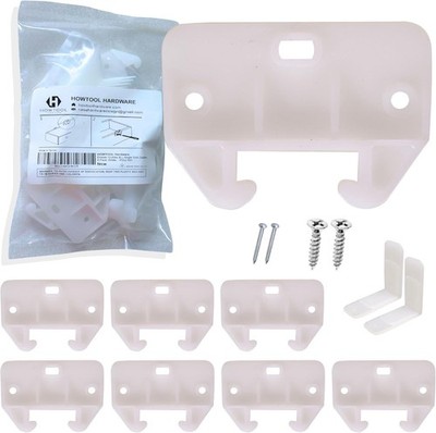 Drawer Track Guides Fixed L-Angle Drawer Glide Set with Screws, 8 Pack White Rep