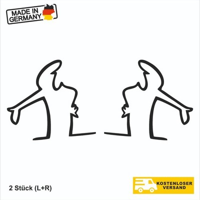La Linea Auto Aufkleber Comic Männchen Kratzer Sticker Fun