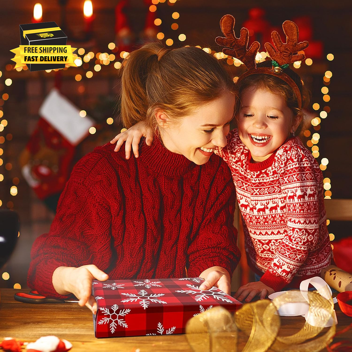 Christmas Wrapping Paper, Gift Wrapping Paper (Christmas 6 Sheets) ⭐️⭐️⭐️⭐️⭐️