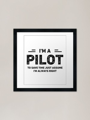 Ich bin ein Pilot Vintage lustiger Pilot Fr gerahmtes Wandbild Poster Leinwanddruck Bild