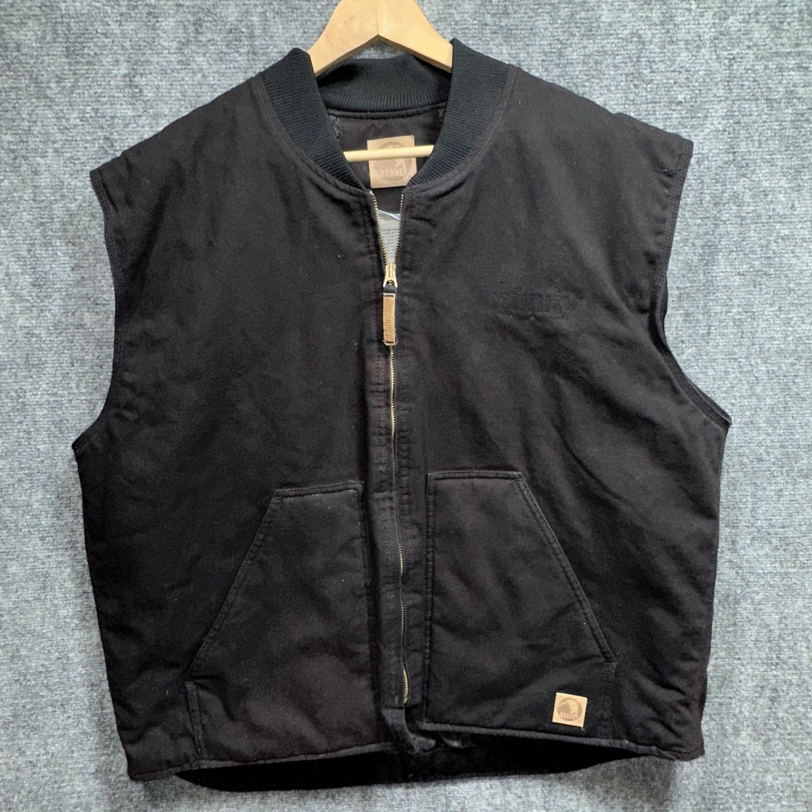 Men's BERNE Black Quilt-Lined Duck Vest Size 2XL V812BK