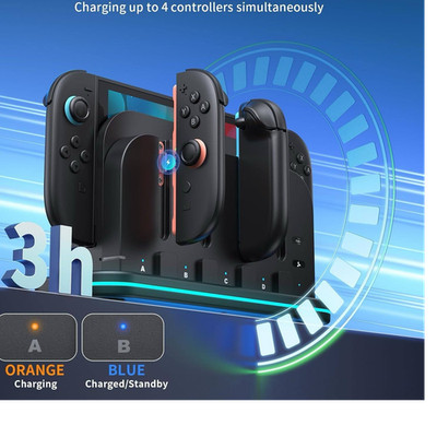 Ipega 9-in-1 Ladestation & Kühlständer für Nintendo Switch/NS2, RGB, USB