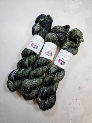SW Merino Seide Kaschmir Garn, 4-fädig, Fingergewicht, 100 g, HEXENBRAU