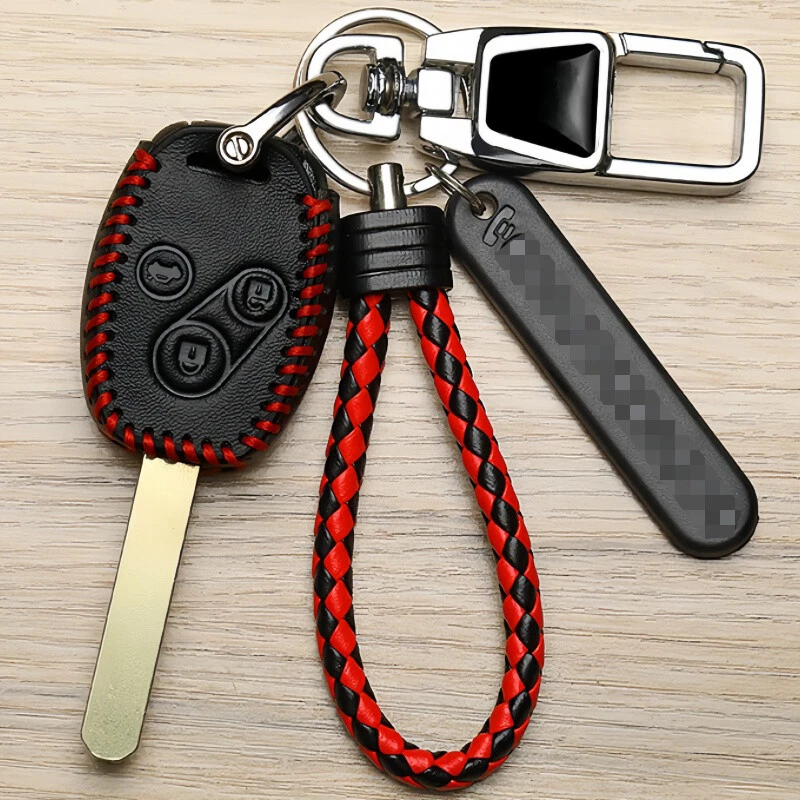 Leather Car Key Case Cover For Honda CIVIC CR-V Freed Pilot JAZZ Pilot Accord Foto 3 de 4