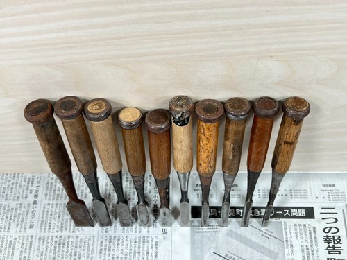 Vintage Japanese Chisel 10set Nomi /Hand Plane Saw Iron Hammer Hand Tool/d63 - Picture 22 of 22