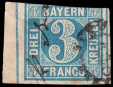 Germany - Bavaria Scott 2 (1849) Used P C