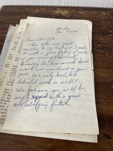 Lettere vintage scritte e dattiloscritte a mano anni 70 Ephemera 8” - Foto 7 di 10