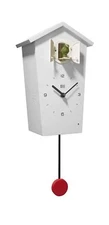 KOOKOO Birdhouse White, Modern Design Cuckoo Clock with 12 Natural Bird Voice...
