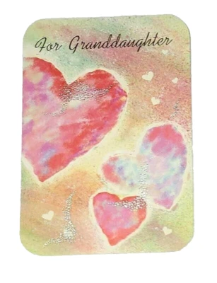 1 Birthday Greeting Card/Envelope Granddaughter Pride Joy Hearts Happy Love Fun