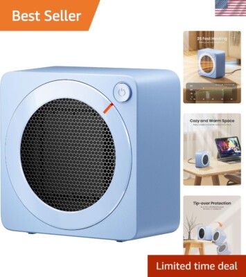 Portable 500W PTC Ceramic Mini Heater with Tip-Over Protection for Offices