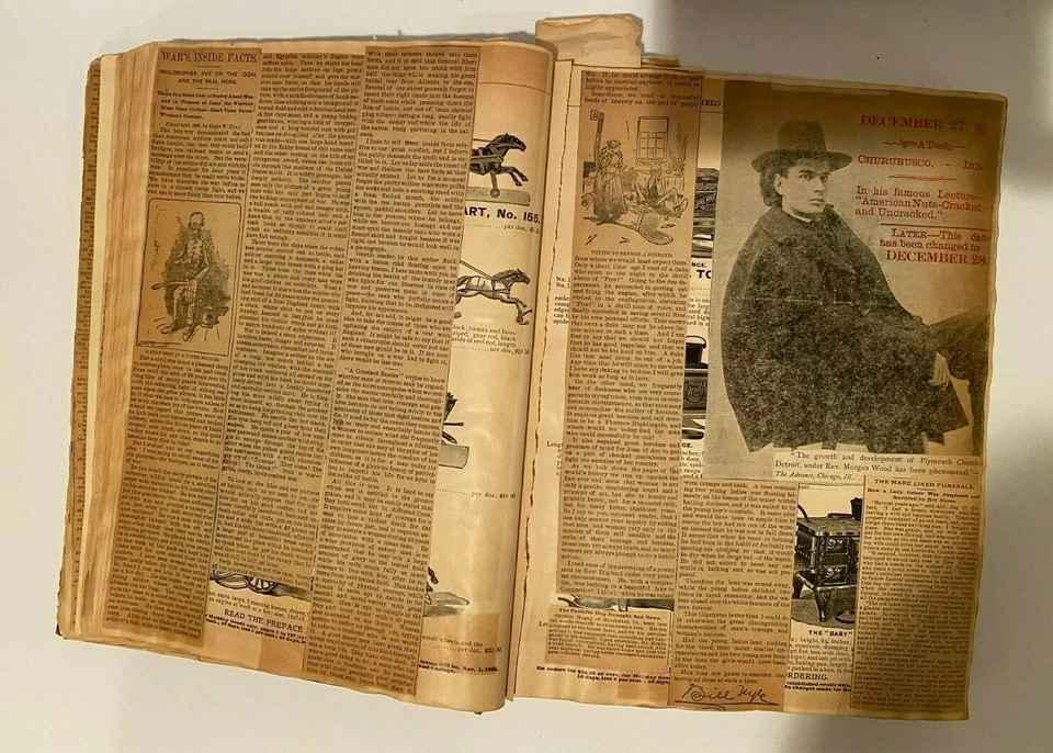 Marshall Field and Company 1896 Chicago Scrapbook w Pages of Antique Clippings - Image 3 of 4