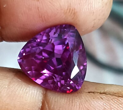 A++ TRILLION Cut NATURAL Ceylon Bi-Color Change Sapphire Loose GEMSTONE 11.85 Ct