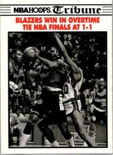 1990-91 Hoops #338 Blazers Win In Overtime Tie NBA Finals At 1-1