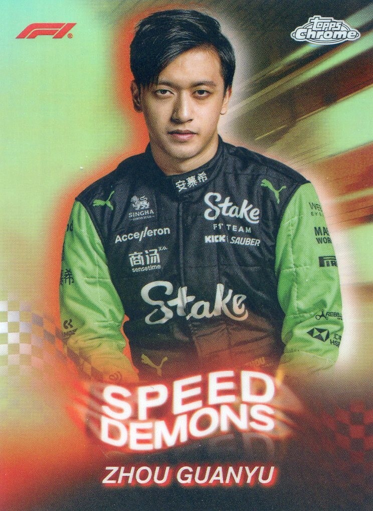 2024 Topps Chrome Formula 1 F1 ZHOU GUANYU #SD-14 SPEED DEMONS